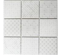 Retro Vintage ART DEKO carreau mosaïque mur céramique blanc mix carrelage cuisine salle de bain WC mur - MOS22B-1401