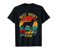 Retro Vintage Best Husky Daddy Ever Husky Dad T-Shirt