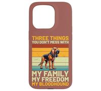 Retro Vintage Bloodhound Three Things You Don't Mess with Coque pour iPhone 15 Pro