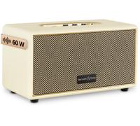 Bennett & Ross BB-860CW Blackmore Haut-Parleur Bluetooth rétro en Cuir - Haut-Parleur Vintage avec 2X 30W - Speaker Entrée USB avec Lecteur MP3 - Jack 3,5 mm avec aux-in - Enceinte Blanc créme