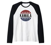 Retro Vintage Campaign Democrat For President Kamala 2024 Manche Raglan
