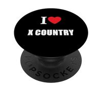 Rétro Vintage Classique I Love Cross X Country PopSockets PopGrip Adhésif