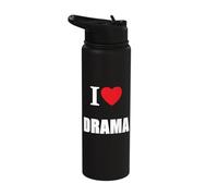 Retro Vintage Classique I Love Drama Actors and Students Stainless Steel Insulated Water Bottle