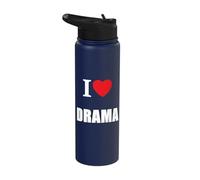 Retro Vintage Classique I Love Drama Actors and Students Stainless Steel Insulated Water Bottle