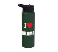 Retro Vintage Classique I Love Drama Actors and Students Stainless Steel Insulated Water Bottle