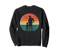 Rétro Vintage Coucher de Soleil Père et Fils Design Papa Mari Sweatshirt