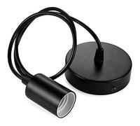 Retro Vintage E27 85-265 V LED Lighting Lampe Edison Noir Alu Douille de plafonnier, douille de plafonnier, lampe Adaptateur Pearl (Noir) noir