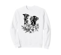 Retro Vintage Flowers Blue Merle Australian Shepherd Lover Sweatshirt