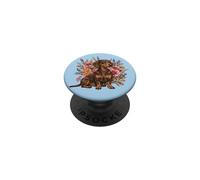Retro Vintage Flowers Floral Brown Chocolate Dachshund Lover PopSockets PopGrip Adhésif