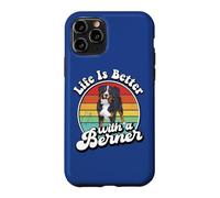 Retro Vintage Girl Life is Better Bernese Mountain Dog Lover Coque pour iPhone 11 Pro