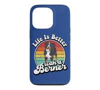 Retro Vintage Girl Life is Better Bernese Mountain Dog Lover Coque pour iPhone 13 Pro