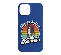 Retro Vintage Girl Life is Better Bernese Mountain Dog Lover Coque pour iPhone 14