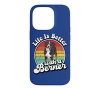 Retro Vintage Girl Life is Better Bernese Mountain Dog Lover Coque pour iPhone 14 Pro