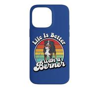 Retro Vintage Girl Life is Better Bernese Mountain Dog Lover Coque pour iPhone 14 Pro Max