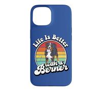 Retro Vintage Girl Life is Better Bernese Mountain Dog Lover Coque pour iPhone 15