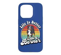 Retro Vintage Girl Life is Better Bernese Mountain Dog Lover Coque pour iPhone 15 Pro