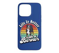 Retro Vintage Girl Life is Better Bernese Mountain Dog Lover Coque pour iPhone 15 Pro Max