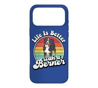 Retro Vintage Girl Life is Better Bernese Mountain Dog Lover Coque pour iPhone 17 Pro Max