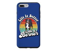 Retro Vintage Girl Life is Better Bernese Mountain Dog Lover Coque pour iPhone 7 Plus/8 Plus
