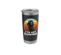 Retro Vintage I've Got Standards Black Standard Poodle Dog Gobelet isotherme en acier inoxydable double paroi
