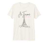 Rétro Vintage Je Taime Mon Amour Tour Eiffel Paris France T-Shirt Haut de Gamme
