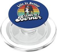 Retro Vintage Life is Better Bernese Mountain Dog Lover PopSockets PopGrip pour MagSafe