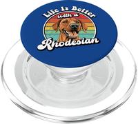 Retro Vintage Life is Better Rhodesian Ridgeback Lover PopSockets PopGrip pour MagSafe