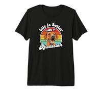 Retro Vintage Life is Better Rhodesian Ridgeback Lover T-Shirt Haut de Gamme