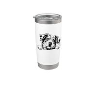 Retro Vintage Logo Happy Face Blue Merle Australian Shepherd Gobelet isotherme en acier inoxydable double paroi