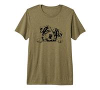Retro Vintage Logo Happy Face Blue Merle Australian Shepherd T-Shirt Haut de Gamme