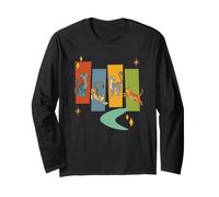 Retro Vintage Mid-Century Modern Look Cats 50's 60's Style Manche Longue