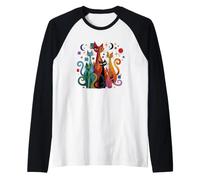 Retro Vintage Mid-Century Modern Look Cats 50's 60's Style Manche Raglan