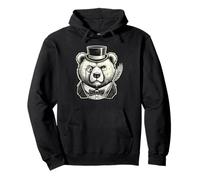 Retro Vintage Ours Gentleman Nœud Papillon Sweat à Capuche