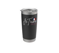 Rétro Vintage Paris France Je Taime Mon Amour Tour Eiffel Gobelet isotherme en acier inoxydable double paroi