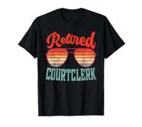 Rétro Vintage Retraite Hommes Femmes Retraités Court Greffier T-Shirt