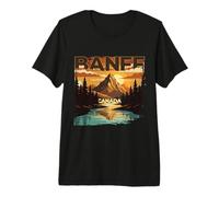 Rétro Vintage rétro du Parc National du Canada Banff T-Shirt Haut de Gamme