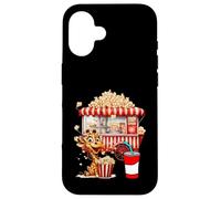 Rétro Vintage Snack Christmas Popcorn Movie Night Coque pour iPhone 16