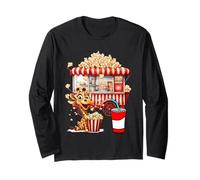 Rétro Vintage Snack Christmas Popcorn Movie Night Manche Longue