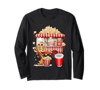 Rétro Vintage Snack Christmas Popcorn Movie Night Manche Longue