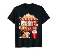 Rétro Vintage Snack Christmas Popcorn Movie Night T-Shirt