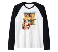 Rétro Vintage Snack Santa´s Christmas Popcorn Movie Night Manche Raglan