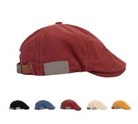 Retro Vintage Street Beret Cap, Flat Adjustable Beret Hat, Unisex Retro Ivy Hat Newsboy Hat for Street Wear (B,One Size)