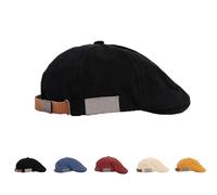 Retro Vintage Street Beret Cap, Flat Adjustable Beret Hat, Unisex Retro Ivy Hat Newsboy Hat for Street Wear (C,One Size)