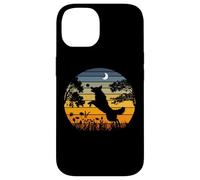Retro Vintage Sunset Garden Nature Black German Shepherd Dog Coque pour iPhone 14