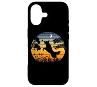 Retro Vintage Sunset Garden Nature Black German Shepherd Dog Coque pour iPhone 17