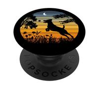 Retro Vintage Sunset Night Nature Jack Russell Terrier Lover PopSockets PopGrip Adhésif