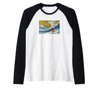 Retro Vintage Surfing Ruby Cavalier King Charles Dog Lover Manche Raglan