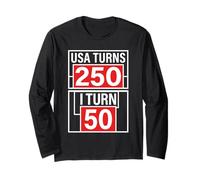Rétro Vintage USA Turns 250 Years Turn 50 1976 50th Birthday Manche Longue