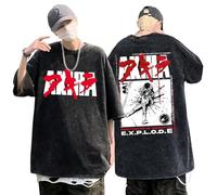 Retro Vintage Wash T Shirt Kaneda Tetsuo Akira Tee Akira Neo Tokyo Capsule T-Shirt Homme à col Rond délavé à l'acide