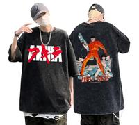 Retro Vintage Wash T Shirt Kaneda Tetsuo Akira Tee Akira Neo Tokyo Capsule T-Shirt Homme à col Rond délavé à l'acide